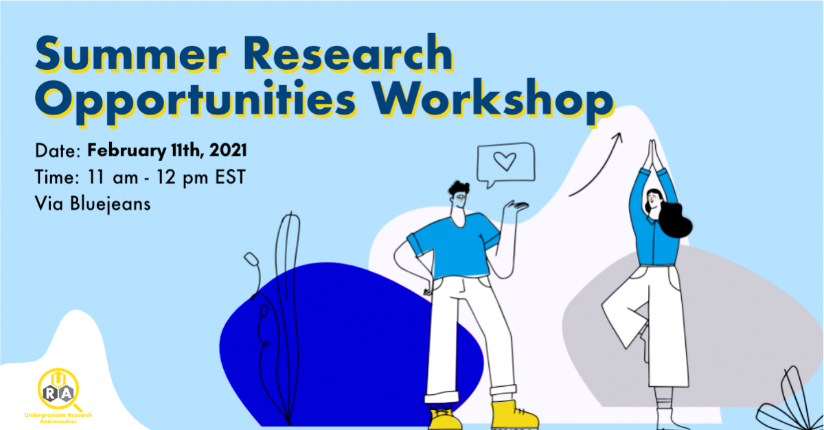 Summer Research Opportunities Workshop Flyer for February 11th, 2021